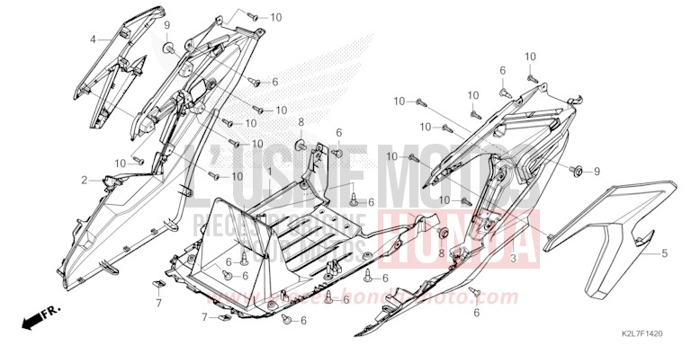 PILLION STEP COVER/UNDER COVER for ADV 350 MAT CARNELIAN RED METALLIC (R384) from 2023